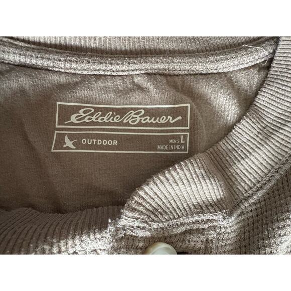 Eddie Bauer, Thermal Henley Waffle Knit - Large - Light Brown, Dexter Kill Shirt - Picture 5 of 12